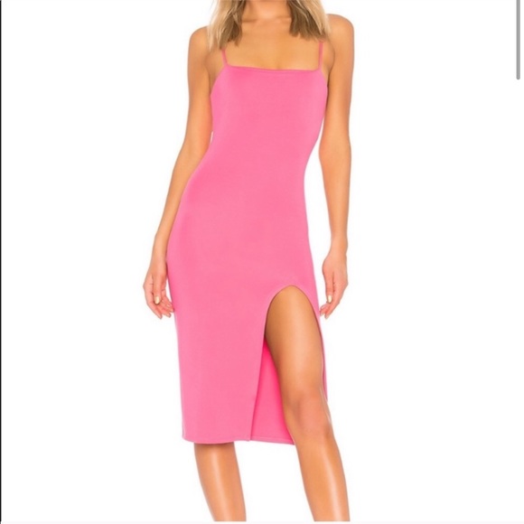 Lovers + Friends Dresses & Skirts - Lovers & Friends Hot Pink Body Con Dress w/ Slit